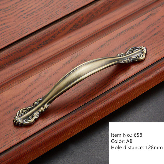 Drawer Zinc Alloy Simple Wardrobe Furniture Green Ancient Handle Single Hole Handle Green bronze M 0 null