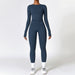 Tight-fitting Brushed Yoga Suit Quick-drying Fitness Clothes Fitness Long Sleeve Tracksuits Sports Suit Gym Top High Waist Leggings Women Sets Yoga Set Badge Blue Women Clothing Zimivas