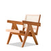 Mid-ancient Solid Wood Rattan Balcony Leisure Chair Furniture Cherrywood Natural Color 0 null