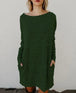 Ladies Simple Solid Color Sweater Loose Dress Women Clothing Zimivas