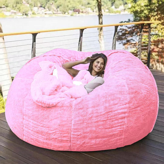 Lazy Sofa Bean Bag Chair Foam Furniture Bean Bag Pink Furniture Zimivas