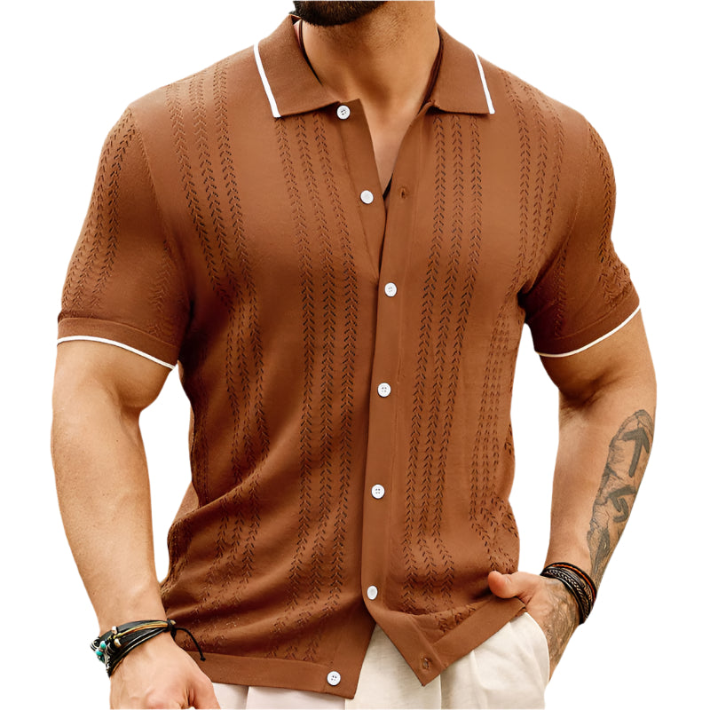 Short-sleeved Polo Shirt Summer Button Lapel Top Fashion Business Men's Clothing 0 null