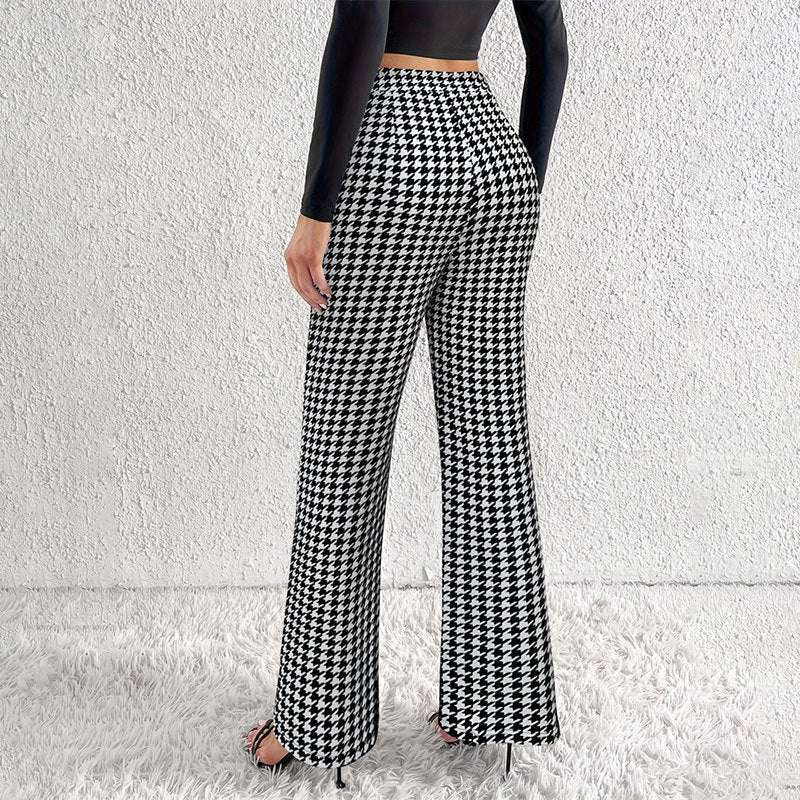 Faux Pocket Fastener Decoration Straight Wide Leg Pants Trousers 0 Zimivas