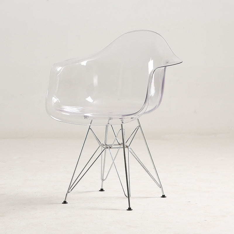 Simple Transparent Plastic Chair Meal Simple And Creative White handrail plating 0 null