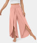 Loose Split Yoga Pants Summer Elastic High Waist Wide Leg Trousers Women's Fashion Versatile Clothing Pink Women Clothing Zimivas