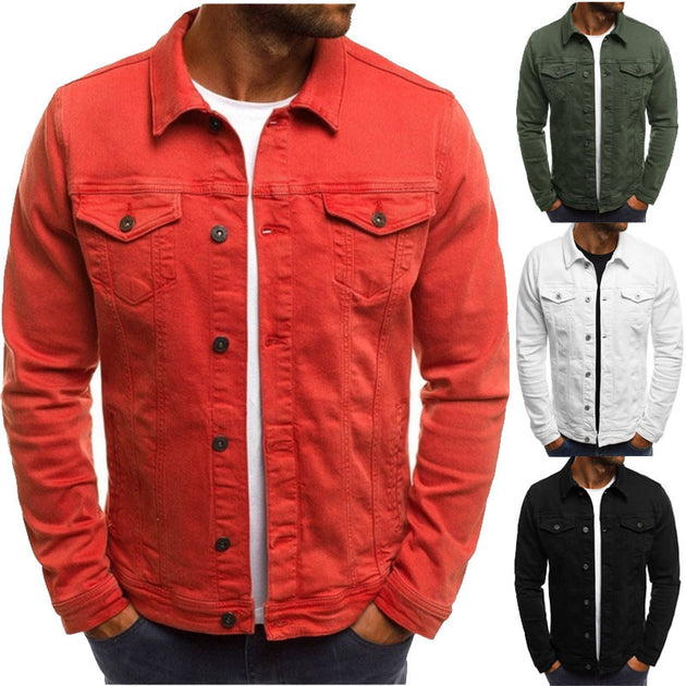 Casual Men Jacket Denim Button Shirt 0 null