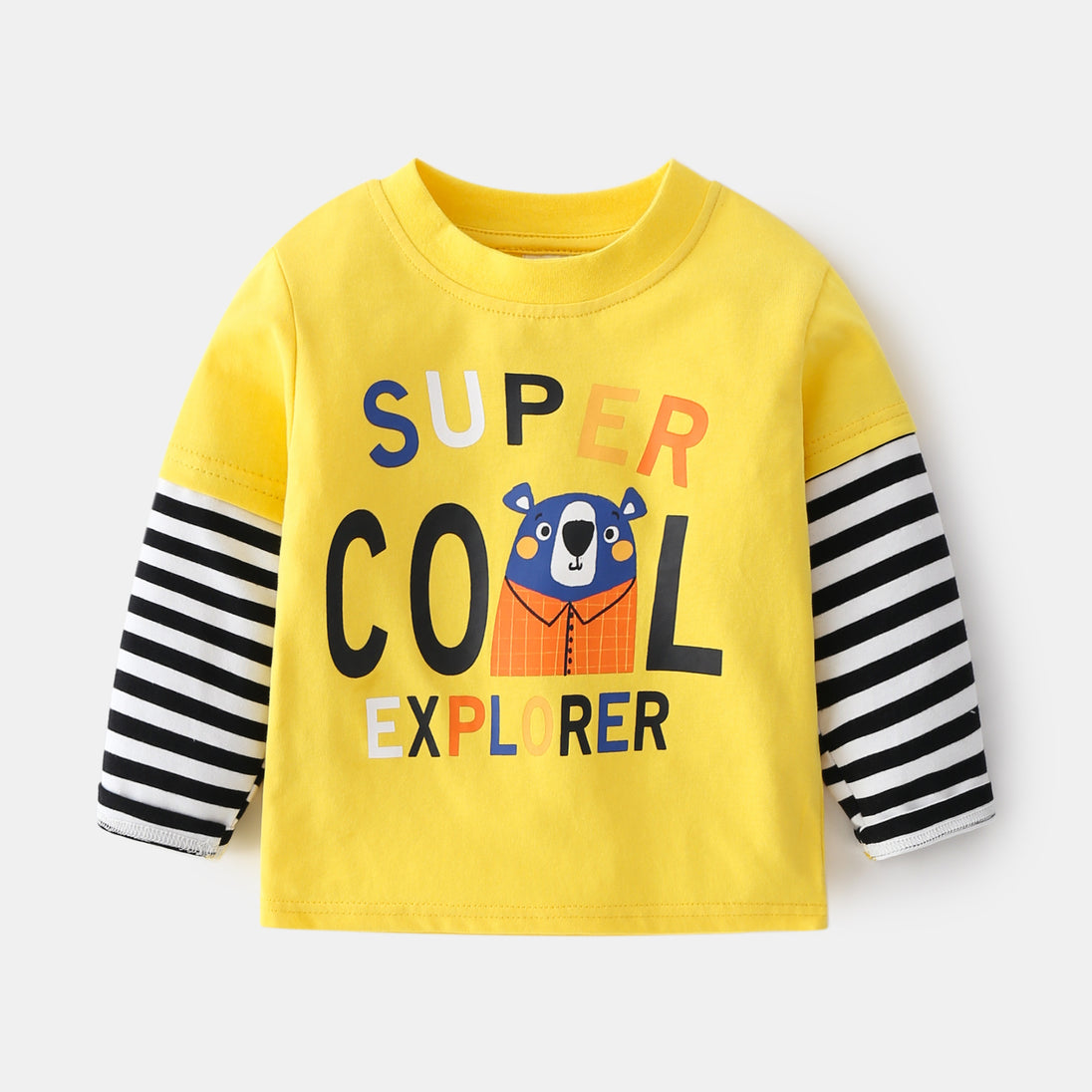 Cotton Round Neck Non-hooded Children's Clothing Cute Fashion Casual Children's Clothing Yellow 0 null