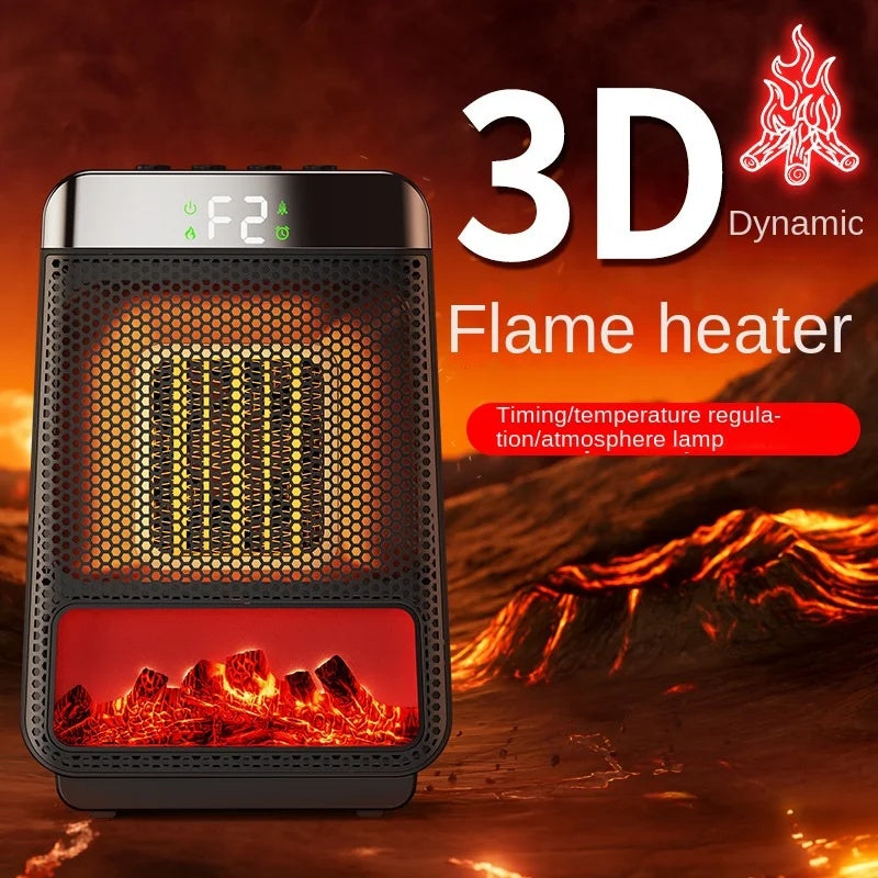 Fan Heater 3D Dynamic Flame Bathroom Home Heater 1500W Portable Household ECO Electric Heater PTC Fast Heating Shake Head Warmer home Appliance Zimivas