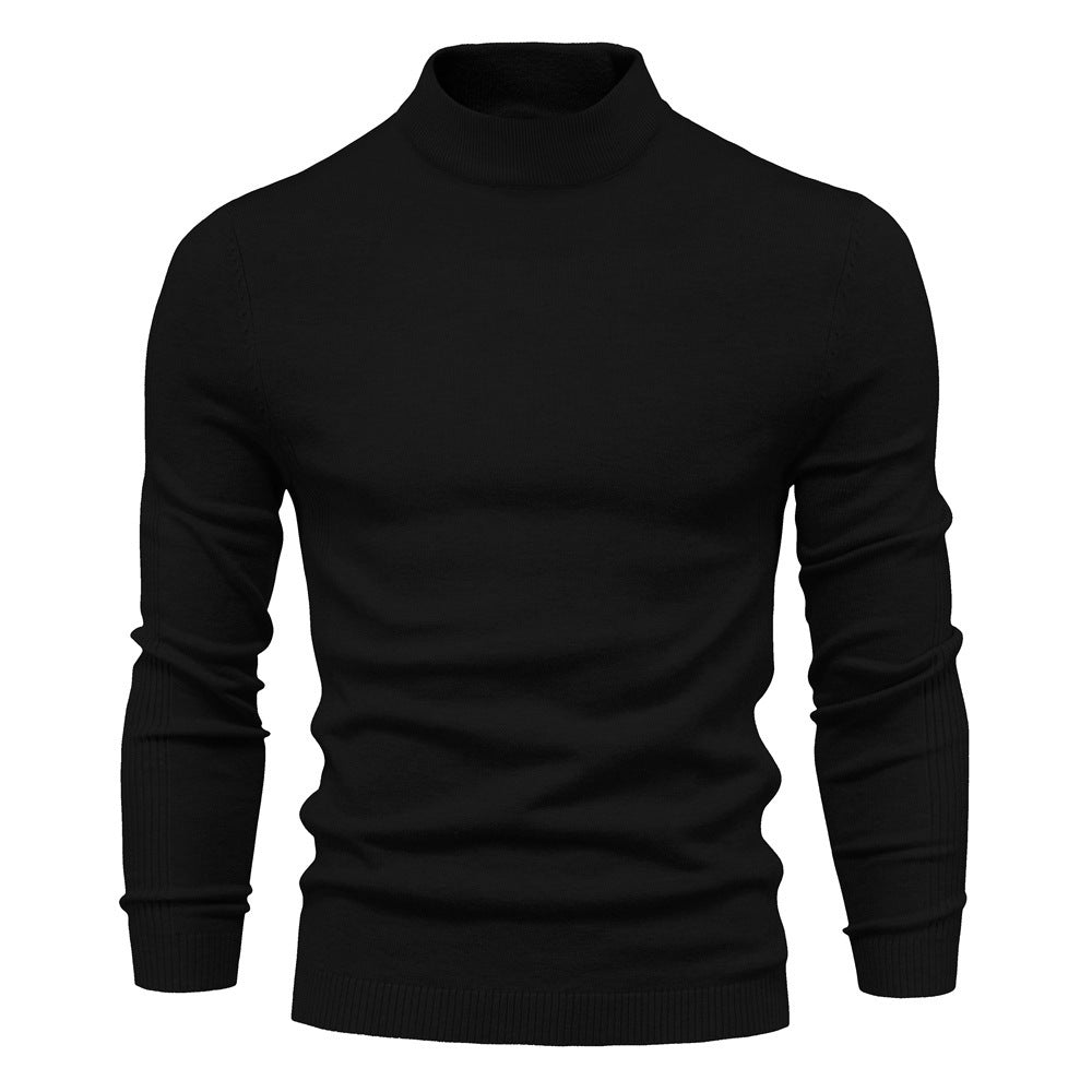 Men's Multicolor Sweater With Mid Neck And Slim Trim Black 0 null