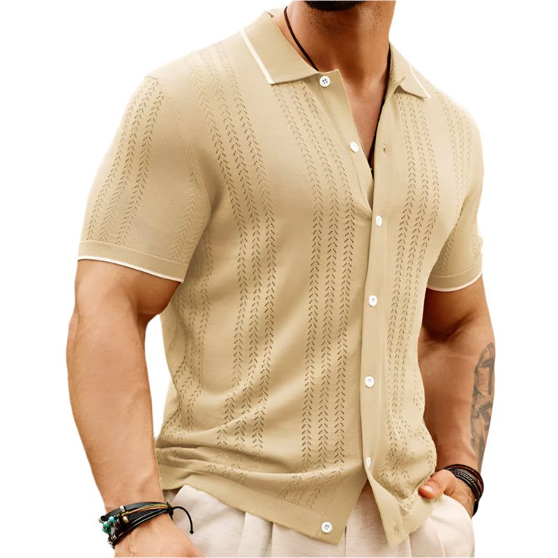 Short-sleeved Polo Shirt Summer Button Lapel Top Fashion Business Men's Clothing 0 null