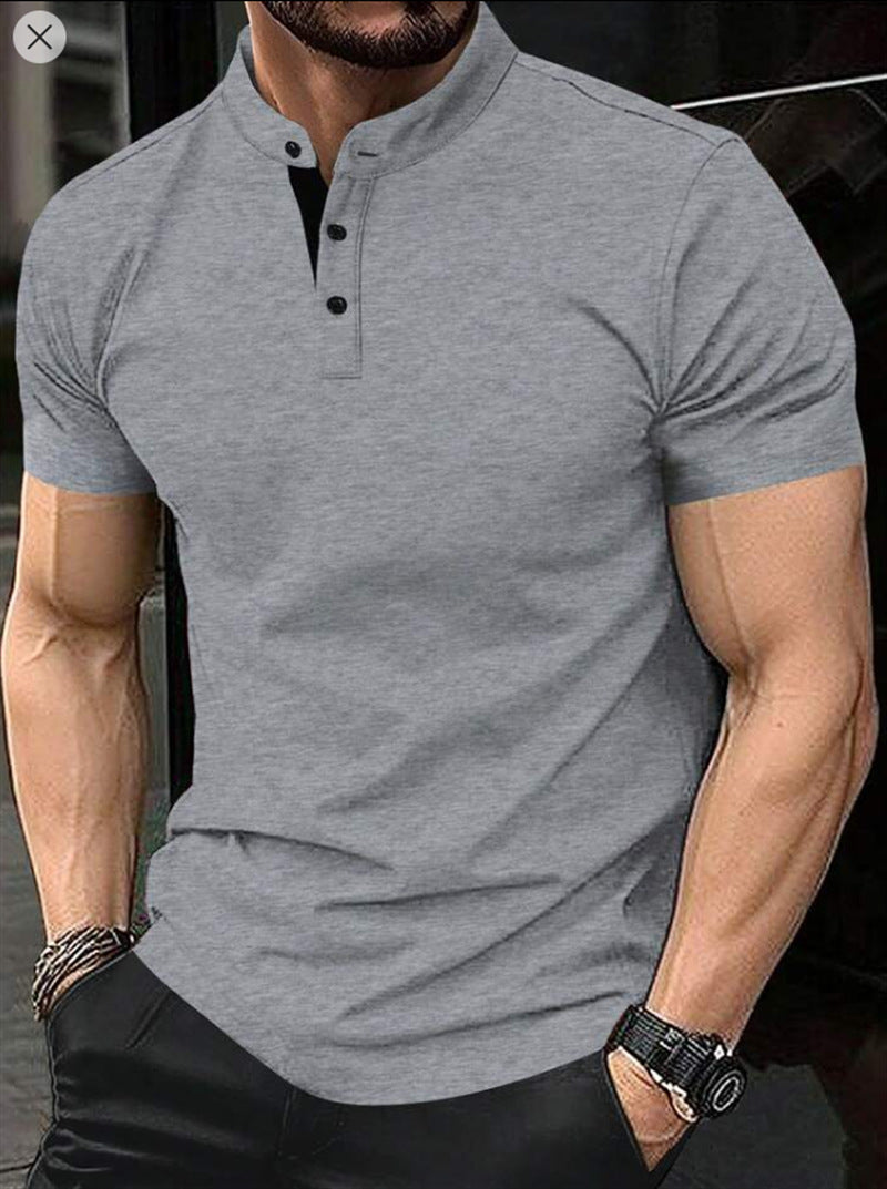 Summer New AliExpress Amazon Polo Shirt Zipper Pocket Men's Sports Polo Shirt Factory Wholesale Gray 0 null