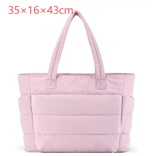 Women's Cotton Handbag Large Zipper Travel Essential Pink 35x16x43cm bag Zimivas