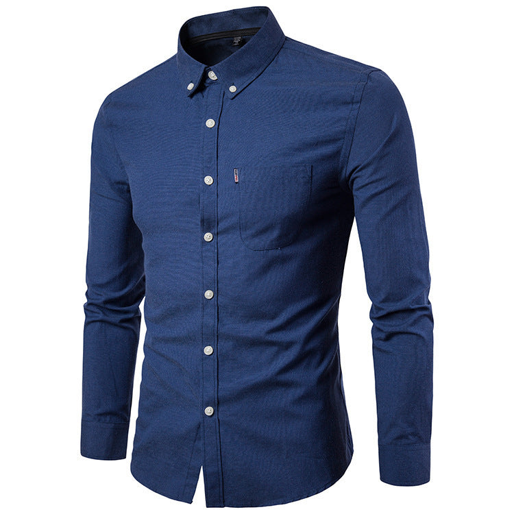 Men S Shirts Korean Men Slim Long Sleeve Dress Shirt Navy Blue 0 null