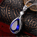 Angel Eyes Blue Crystal Sapphire Tanzanite Pendant Necklaces For Women Jewelry Bijoux Party Fashion Gifts jewelry Zimivas