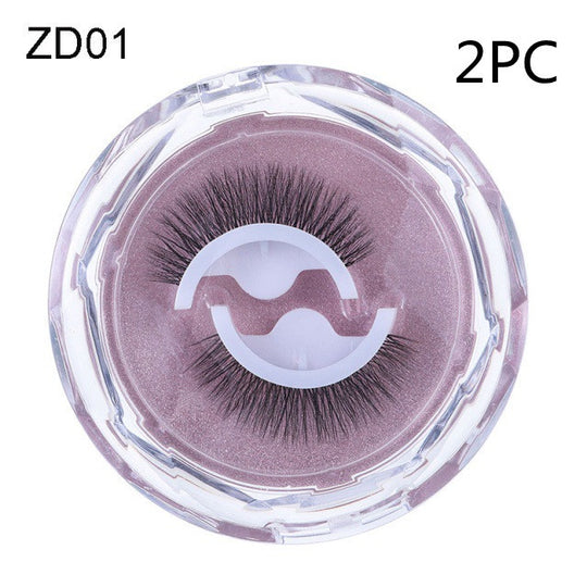 Self-adhesive Reusable Glue-free Eye Lashes With Natural Curl ZD01 2PC 0 null