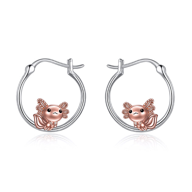 Axolotl Hoop Earrings for Women 925 Sterling Silver Axolotl Jewelry jewelry Zimivas