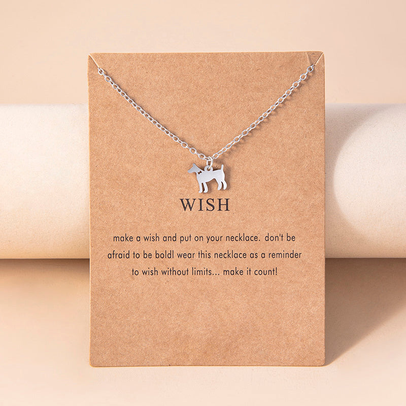 Stainless Steel Doberman Necklace Cute Animal Pendants Silver Chain Necklaces For Women Jewelry Dog Jewelry Zimivas