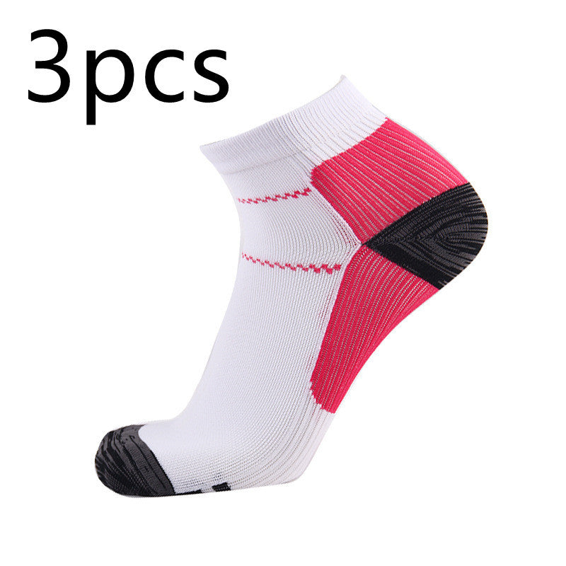 Ankle Guard Compression Zimivas Men's and Women's Socks 3pcs White rose red fashion accessories Zimivas