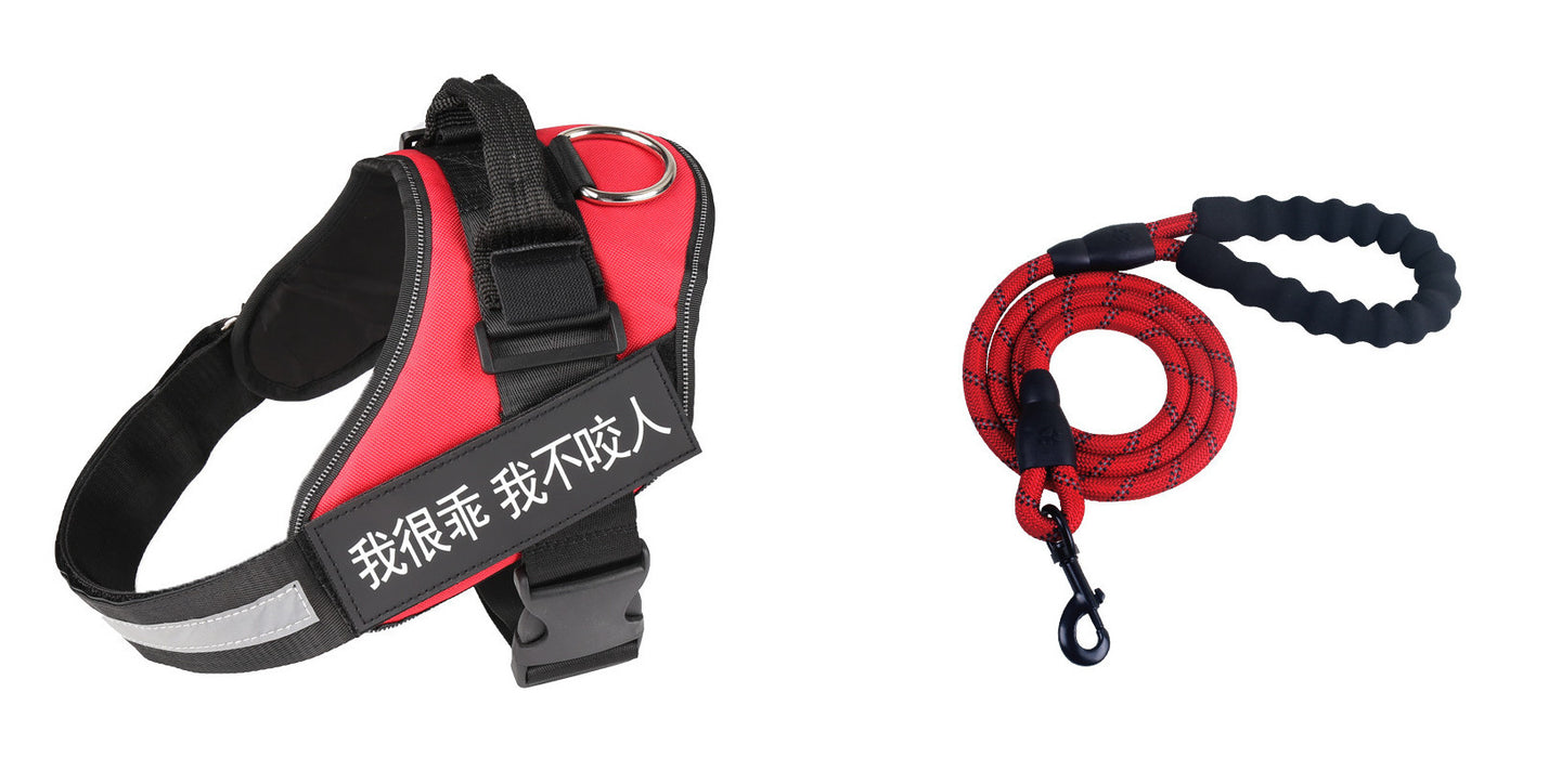 Pet Leash Chest Strap Set Red pet supplies Zimivas