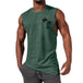 Coconut Tree Embroidery Vest Summer Beach Tank Tops Workout Muscle Men Sports Fitness T-shirt Green Men Clothing Zimivas