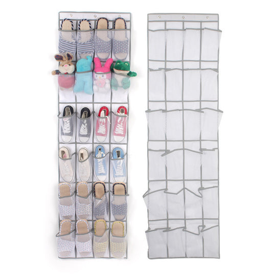 24 Pocket Shoe Space Door Hanging Storage Rack White storage organization null