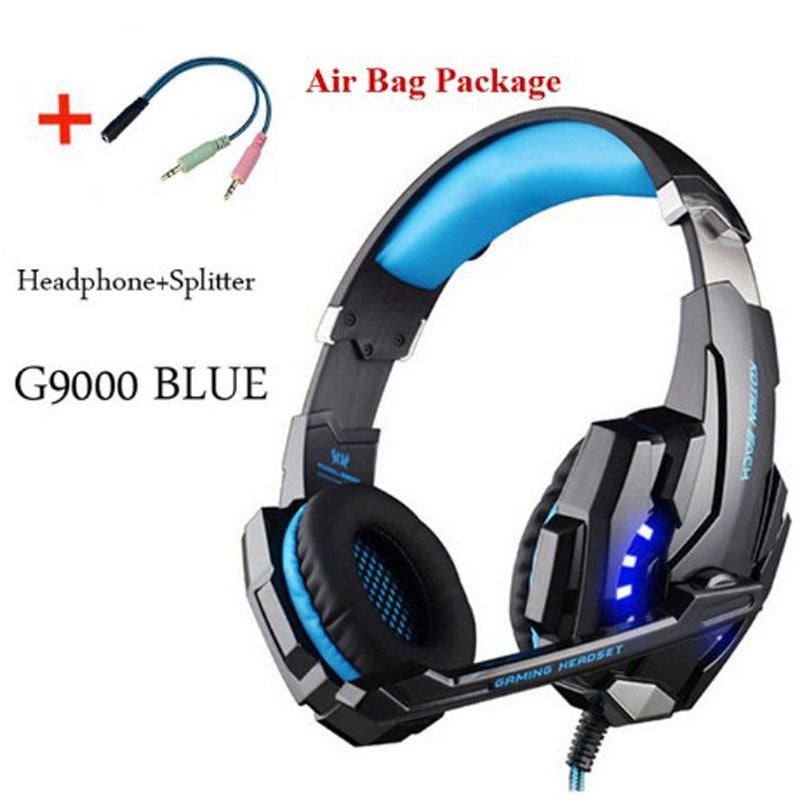 Wired Gaming Headset Headphones Surround Sound Deep Bass Stereo Casque Earphones With Microphone Black blue G9000 Consumer Electronics Zimivas