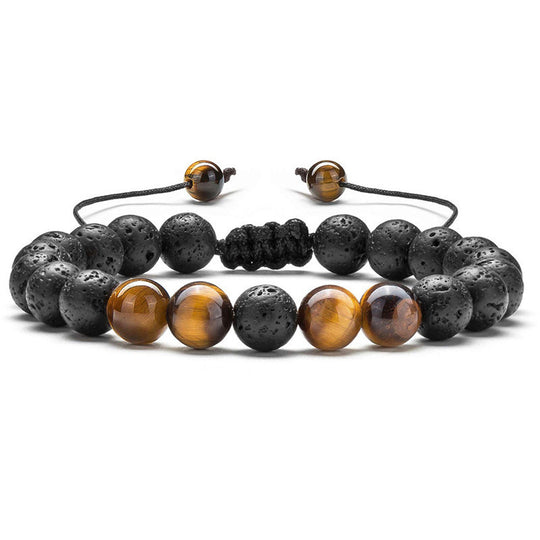 Tiger Eye Couple Bracelets Matte Black Agate Beads Bracelet K 0 null