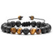 Tiger Eye Couple Bracelets Matte Black Agate Beads Bracelet K 0 null