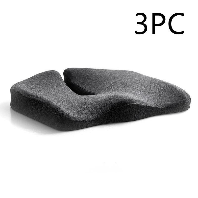 Pressure Relief Seat Cushion And Back Relief Lumbar Pillow Breathable Ass Cushion Non-Slip Wear-Resistant Office Chair Pads Dark Grey 3PCS 0 null