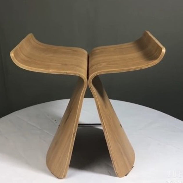 Features Creative Curved Low Stool Walnut Color Solid Wood Chair 0 Zimivas