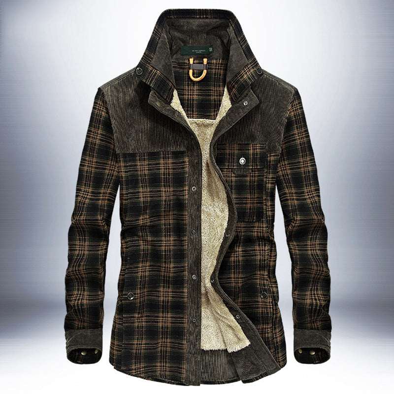 Winter Jacket Men Thicken Warm Fleece Jackets Coats Pure Cotton Plaid Jacket Military Clothes 0 Zimivas