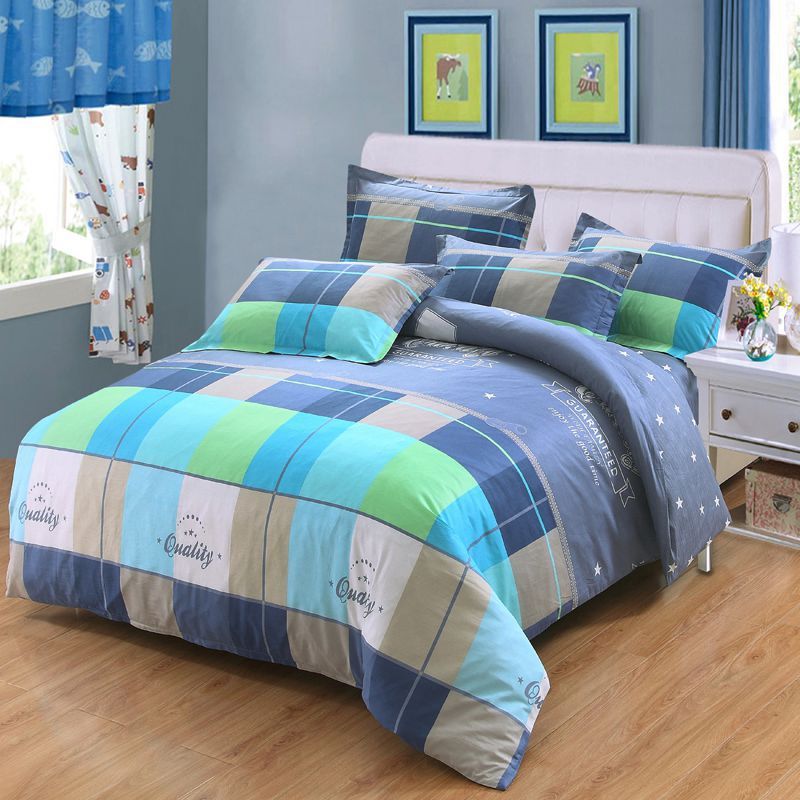 Four-piece bed Bed Sheets Super Soft Twin Fitted Sheet Only 30cm Deep Pocket Double Fitted Bottom Sheets 100% Cotton Print Pattern Bed Sheet Full King Queen 13 Style Furniture Zimivas