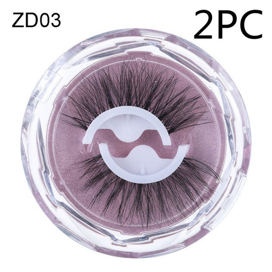 Self-adhesive Reusable Glue-free Eye Lashes With Natural Curl ZD03 2PC 0 null