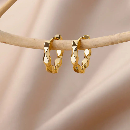 18K Gold Light Luxury All-match Simple Earrings 2 Style Jewelry Zimivas