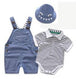 Baby BoysStrap Pants Jumpsuit Hat Three-piece Clothes Picture Color 0 null