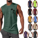 Coconut Tree Embroidery Vest Summer Beach Tank Tops Workout Muscle Men Sports Fitness T-shirt Men Clothing Zimivas