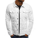 Casual Men Jacket Denim Button Shirt White 0 null