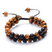 Tiger Eye Couple Bracelets Matte Black Agate Beads Bracelet E 0 null