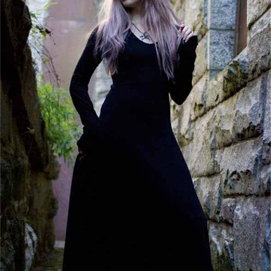 Women's Faith Gothic Long Sleeve Dress Black Women Clothing null