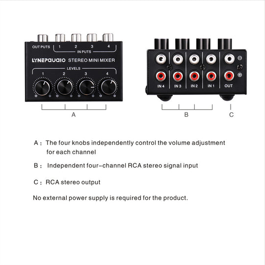 Four-channel passive mixer audio mixer Zimivas