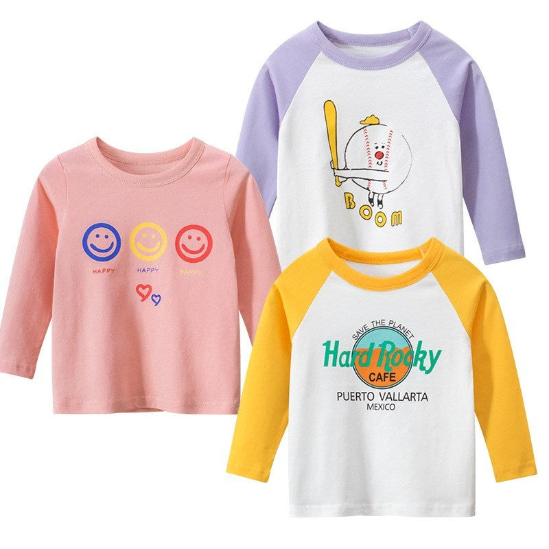 Girls Korean Long Sleeve T-shirt Baby Clothes Yellow 0 null