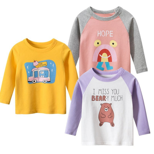 Girls Korean Long Sleeve T-shirt Baby Clothes Purple 0 null