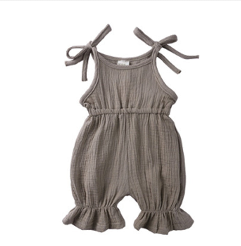 Baby Girl Clothes Romper Jumpsuit Halter Summer Outfit Grey 0 null