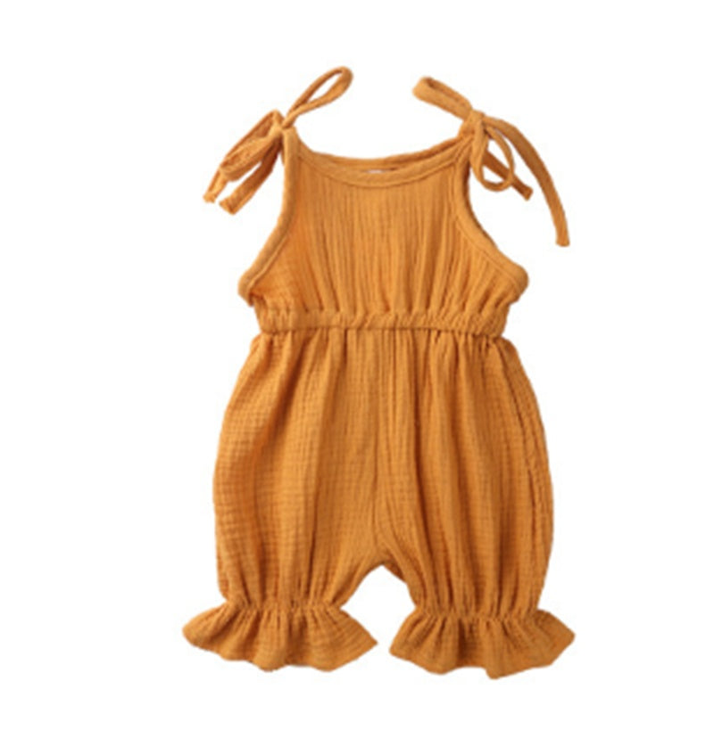 Baby Girl Clothes Romper Jumpsuit Halter Summer Outfit Yellow 0 null