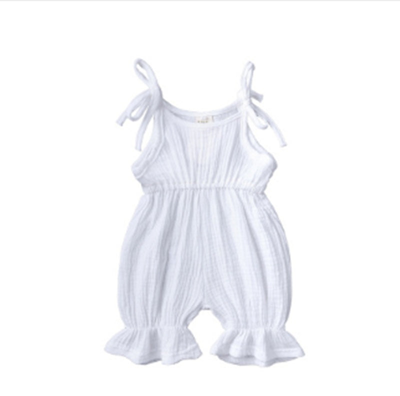 Baby Girl Clothes Romper Jumpsuit Halter Summer Outfit White 0 null