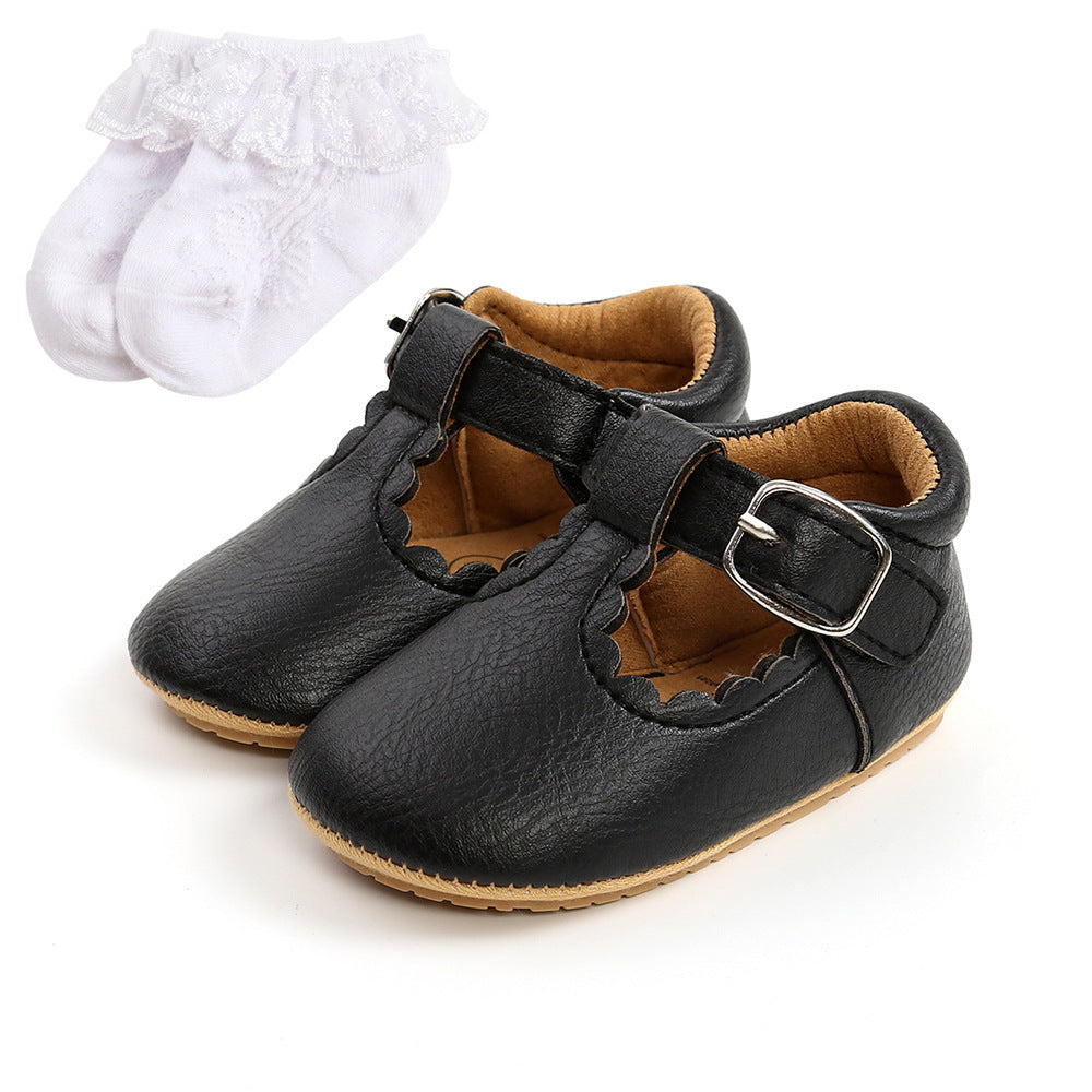 Luxury Soft Leather Baby Princess Shoes Newborn Black 0 null