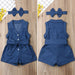 Pudcoco Kids Baby Girl Clothes Sleeveless Romper Denim 0 null