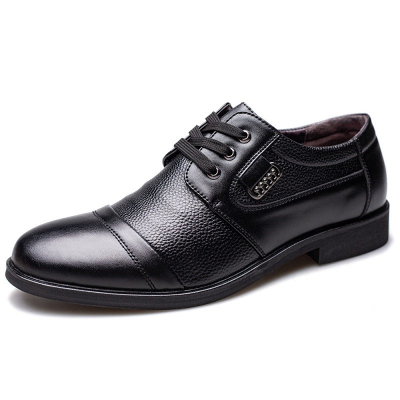 Men's Casual Leather Shoes Lychee Pattern Leather Shoes Men's Shoes Black footwears Zimivas