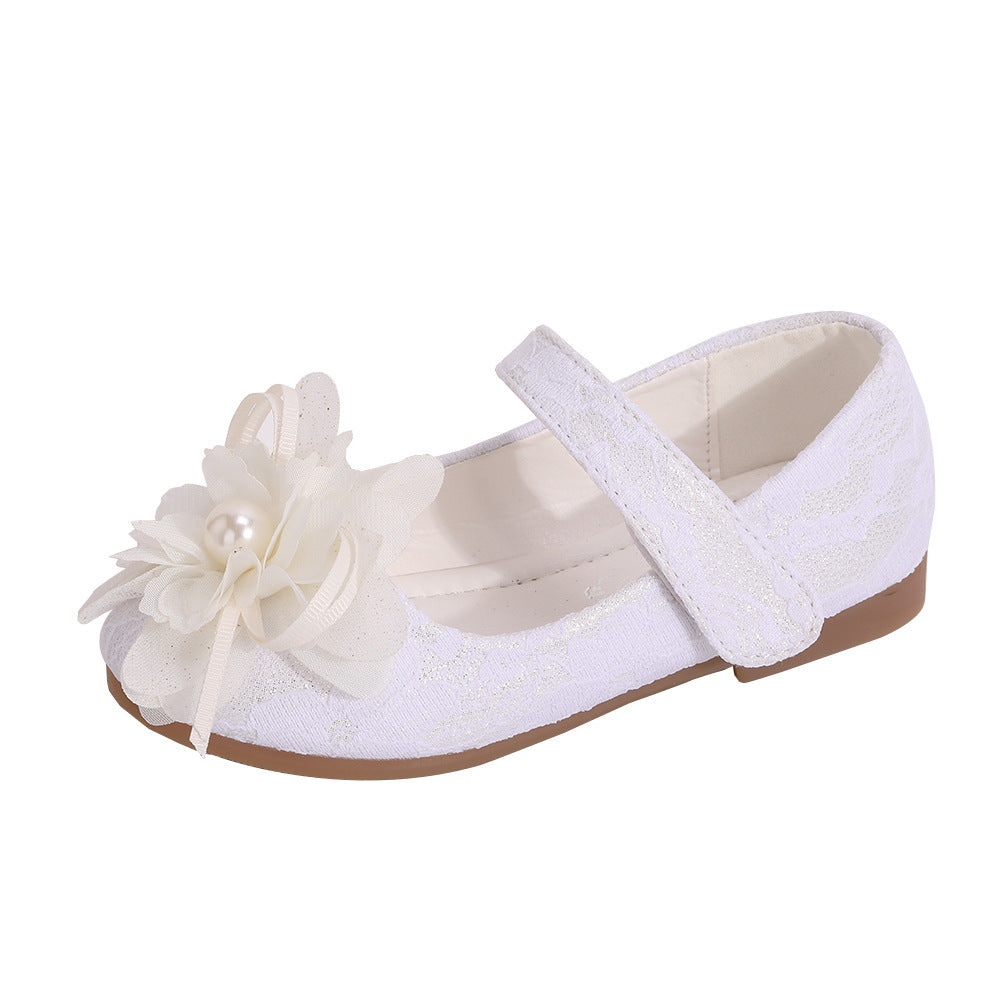 Girls Dress Shoes Flower Lace Princess Shoes White 0 Zimivas