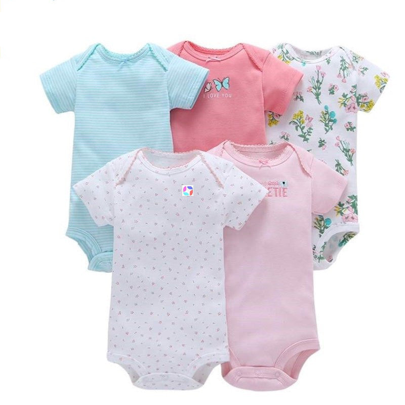 Summer Newborn Clothes Baby Cotton Fashion Romper 5pcs B 0 null